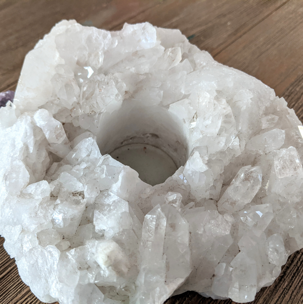 Quartz Cluster Candle Holder